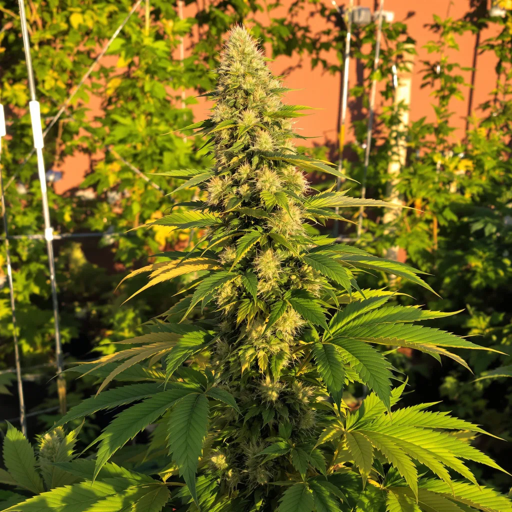 Merlot OG 35% indica / 65% sativa — flor con tricomas visibles