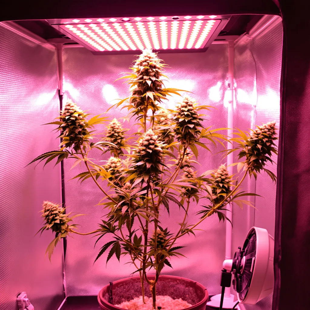 Planta de cannabis Midnight en fase de floración — 60-100 cm autofloración