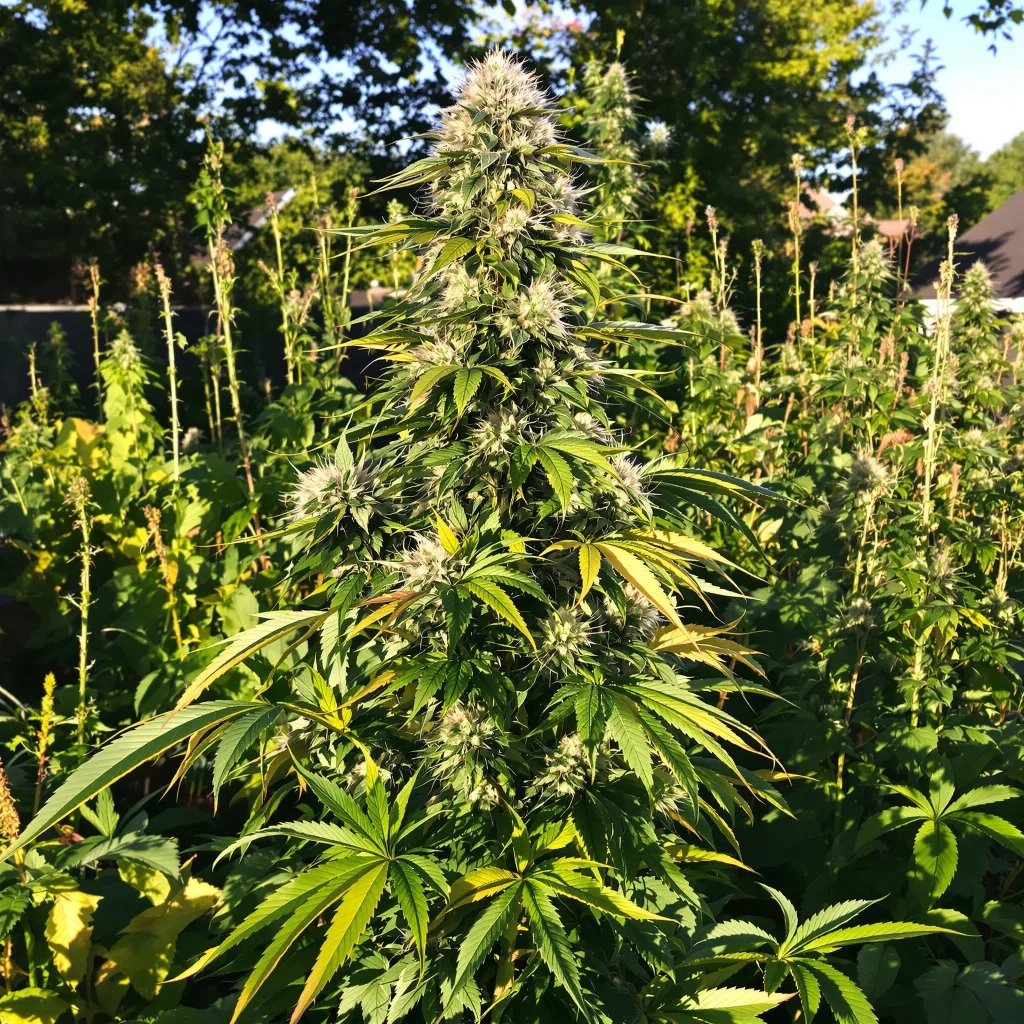 Midnight 40% indica / 50% sativa — flor con tricomas visibles