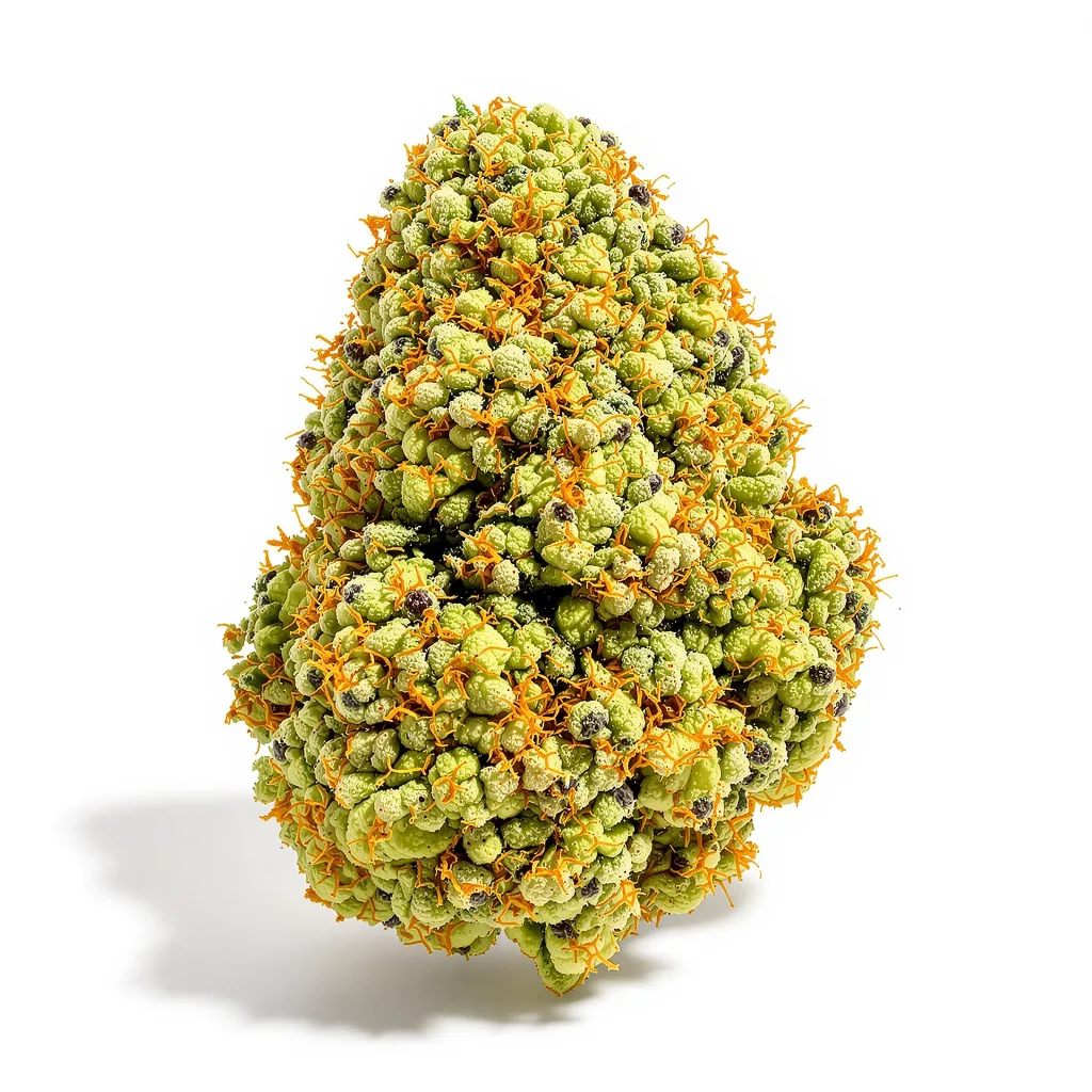 Mimosa 30% indica / 70% sativa — flor con tricomas visibles