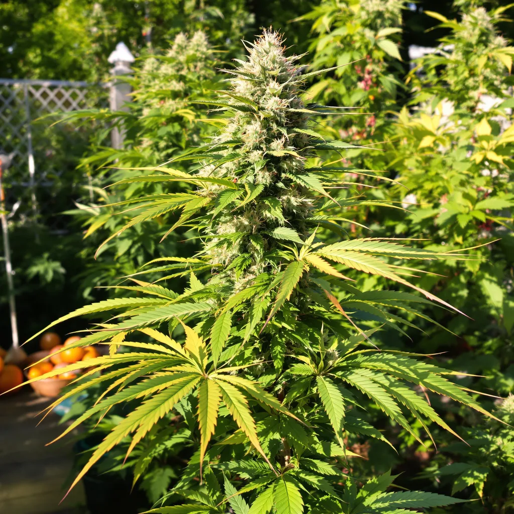 Mint Chocolate Chip 36% indica / 64% sativa — flor con tricomas visibles