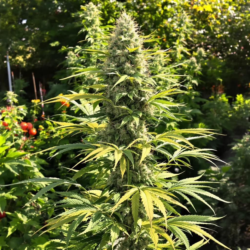 Misty Kush 47% indica / 53% sativa — flor con tricomas visibles