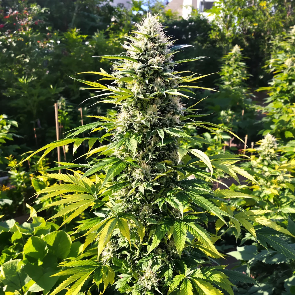 Misty Kush 47% indica / 53% sativa — flor con tricomas visibles