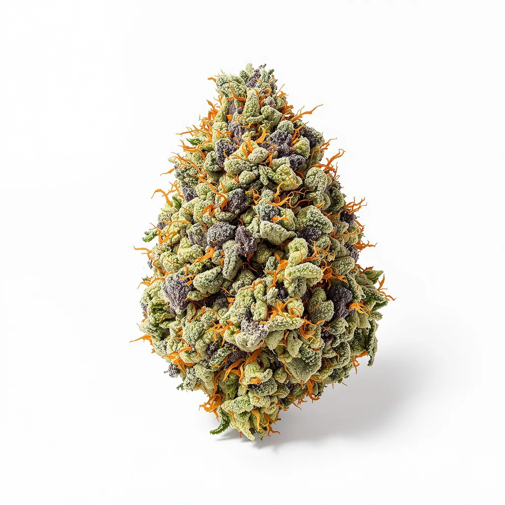 MK Ultra 50% indica / 50% sativa — flor con tricomas visibles