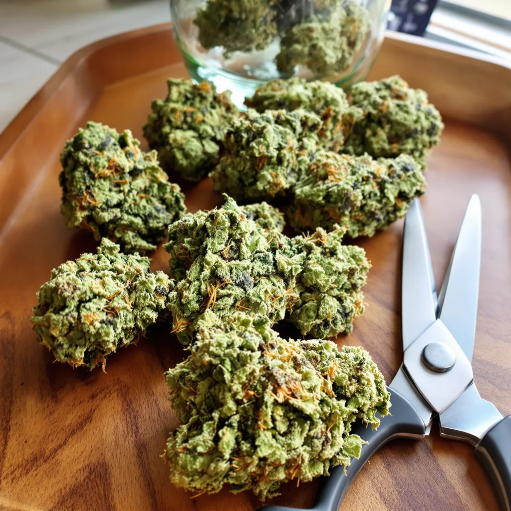 Mob Boss 40% indica / 60% sativa — flor con tricomas visibles