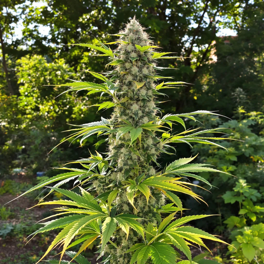Mob Boss 40% indica / 60% sativa — flor con tricomas visibles
