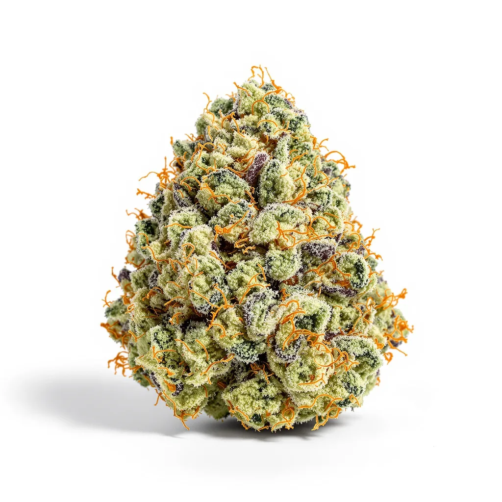 Mob Boss 40% indica / 60% sativa — flor con tricomas visibles