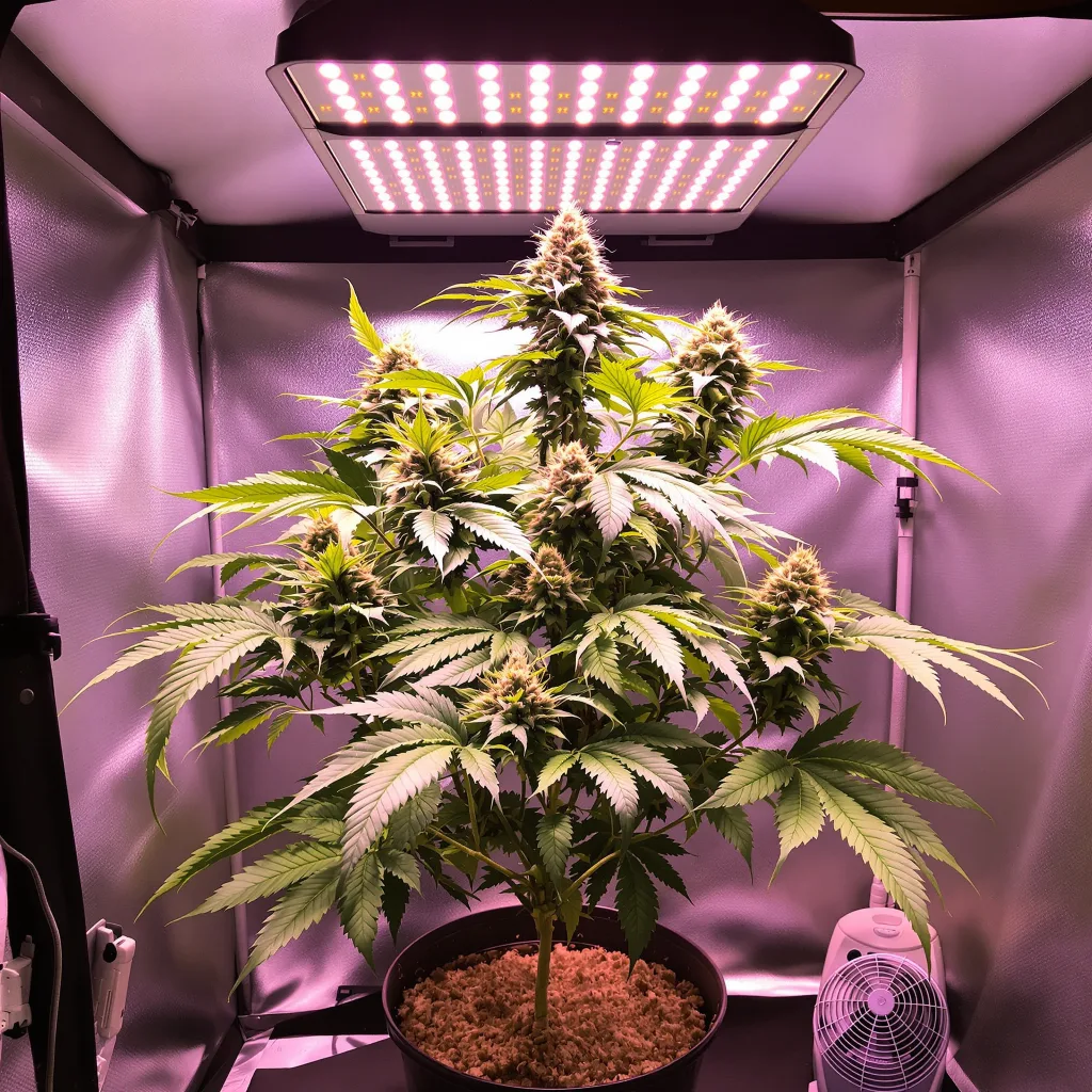 Planta de cannabis Molokai Frost en fase de floración — 90-130 cm feminizada