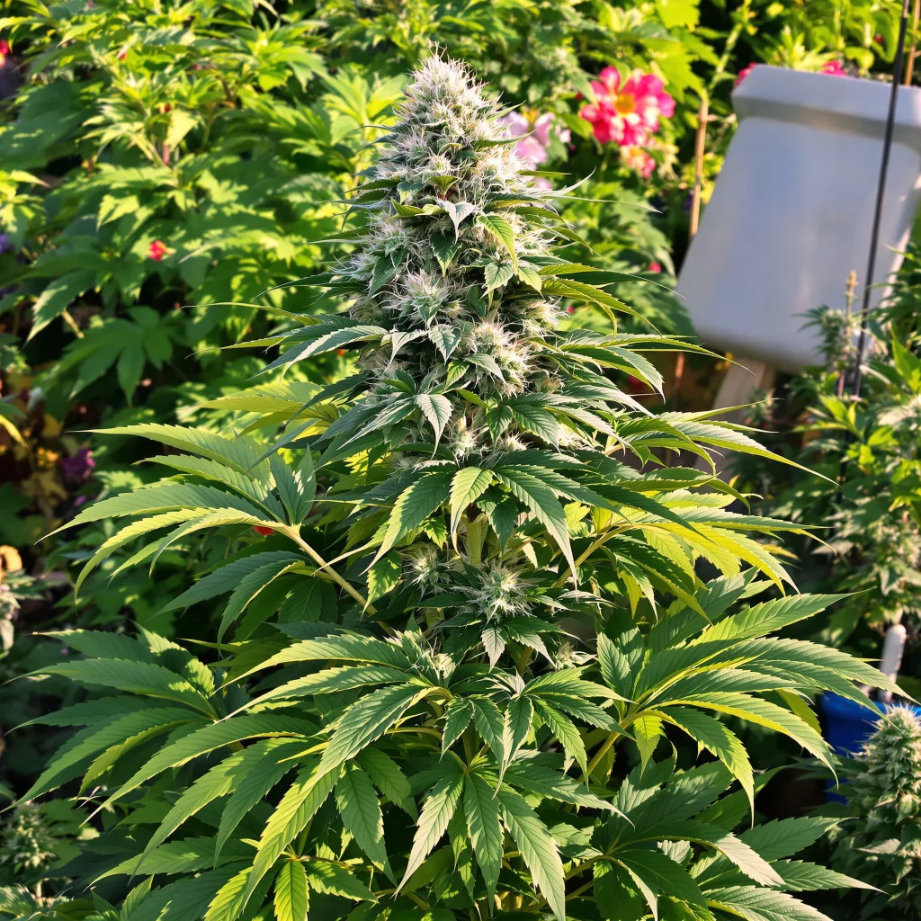 Molokai Frost 82% indica / 18% sativa — flor con tricomas visibles