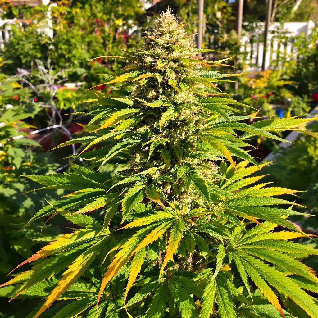 Money Maker 87% indica / 13% sativa — flor con tricomas visibles