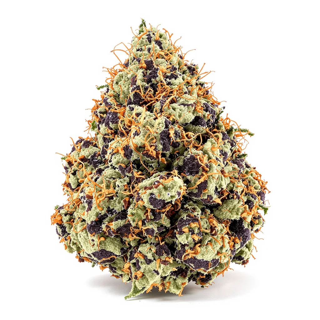 Money Maker 87% indica / 13% sativa — flor con tricomas visibles