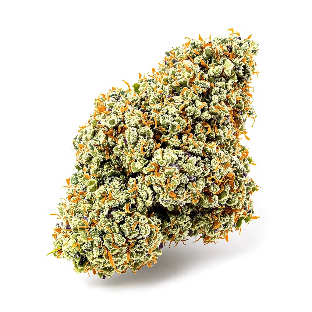 Monkey Berries 35% indica / 65% sativa — flor con tricomas visibles