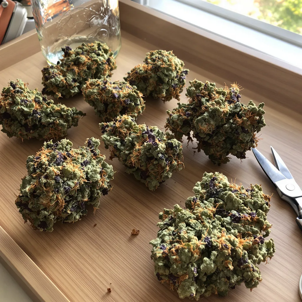 Monster Cookies 80% indica / 20% sativa — flor con tricomas visibles