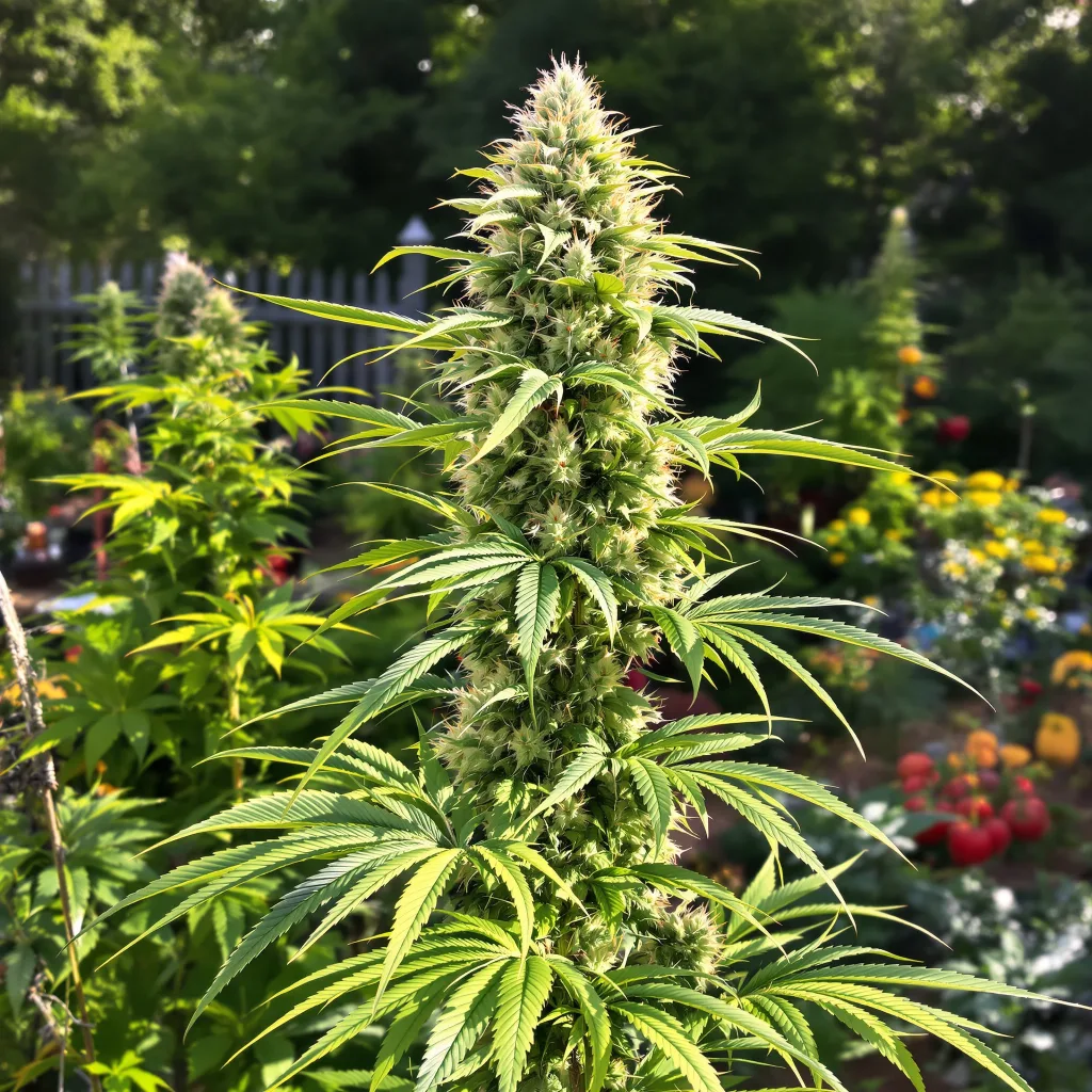 Moonshine Haze 14% indica / 86% sativa — flor con tricomas visibles