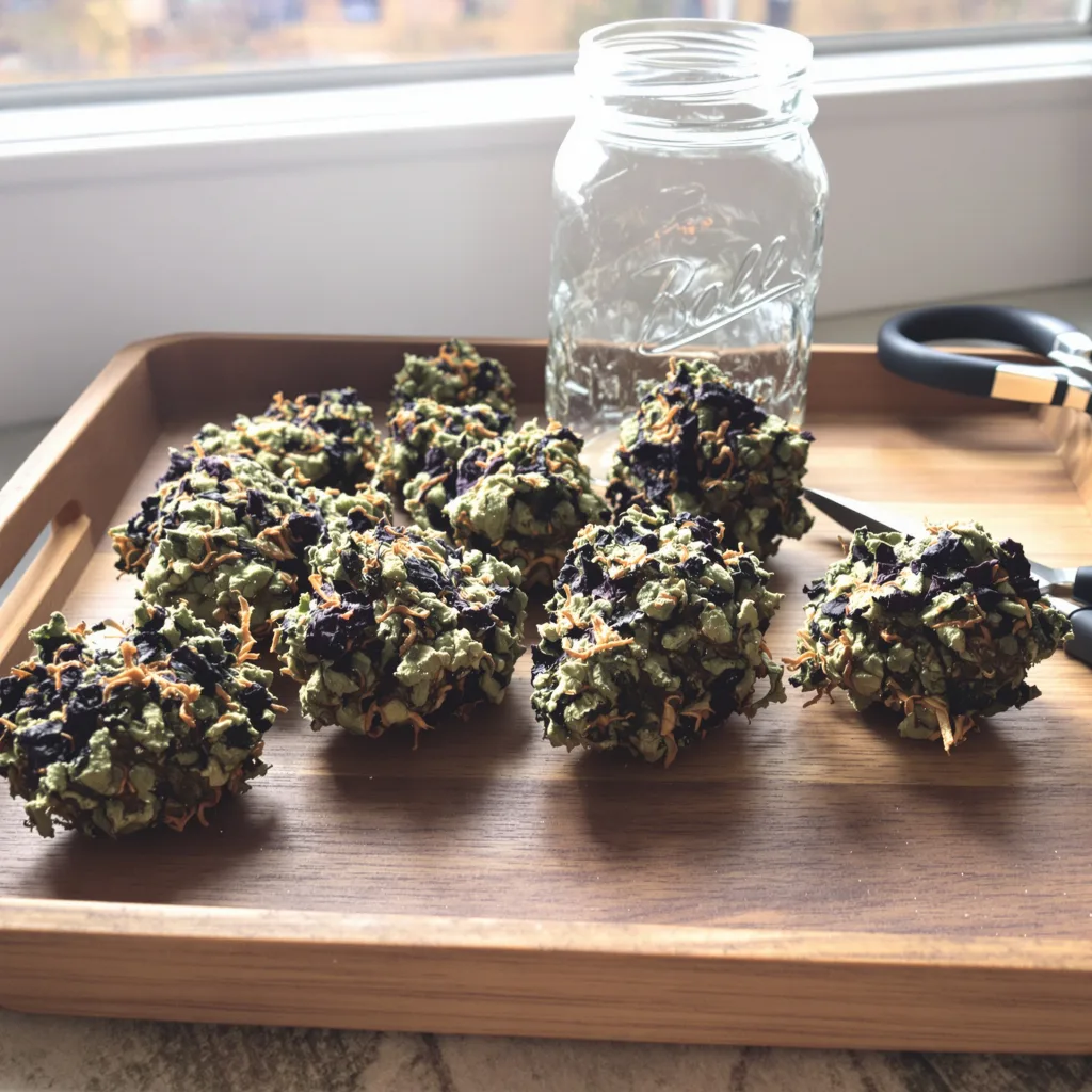 Motavation 72% indica / 28% sativa — flor con tricomas visibles
