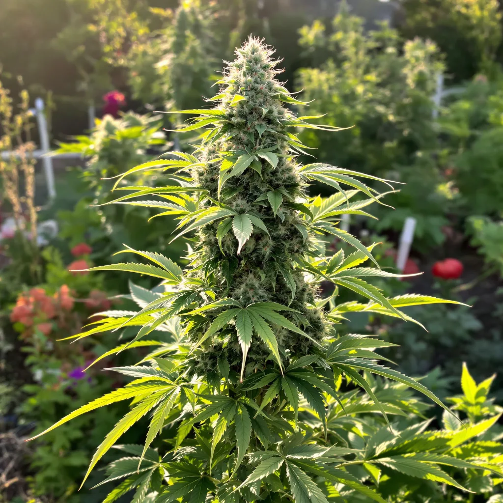 Ms. Universe 43% indica / 57% sativa — flor con tricomas visibles