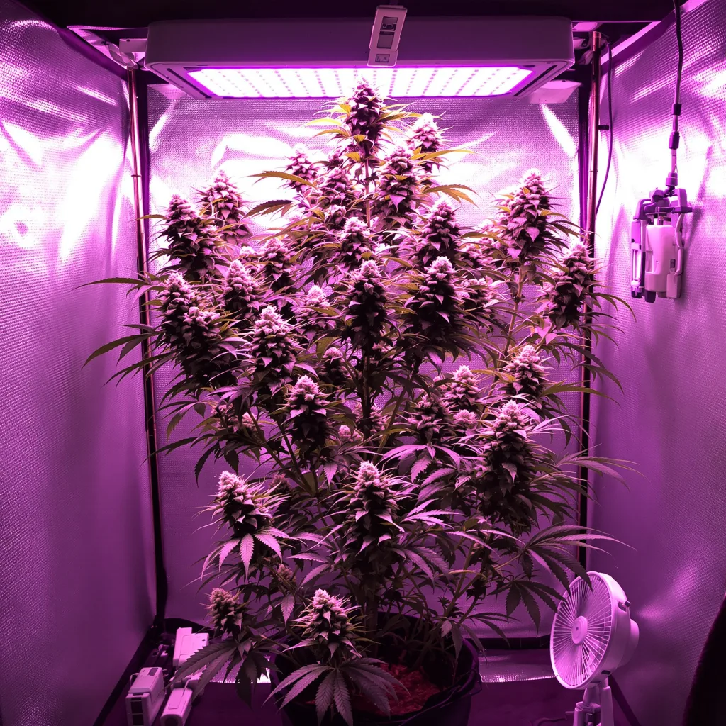 Planta de cannabis Nebula en fase de floración — 60-100 cm autofloración