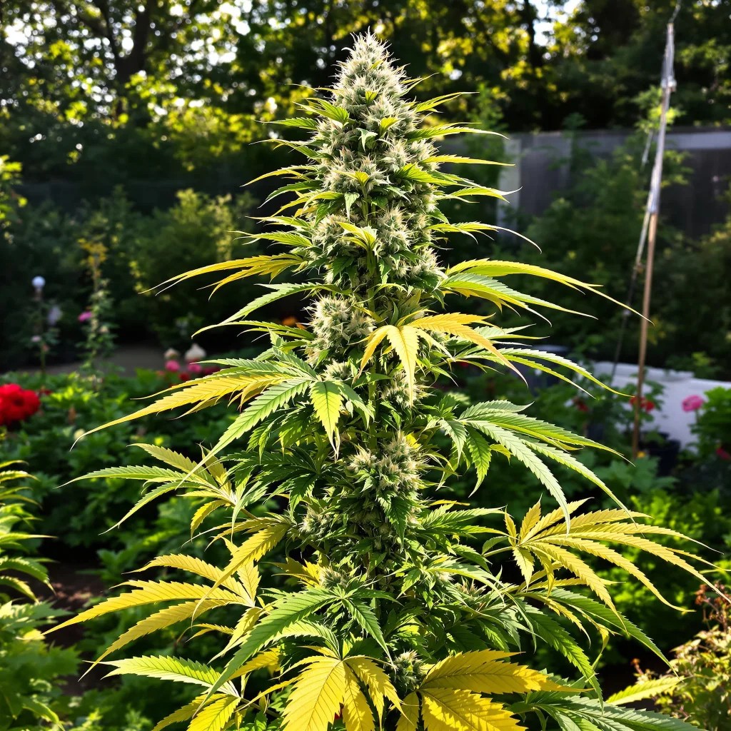 Nebula 40% indica / 60% sativa — flor con tricomas visibles