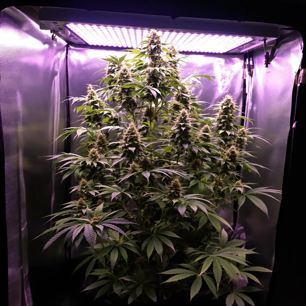 Planta de cannabis Neptune Kush en fase de floración — 60-100 cm autofloración