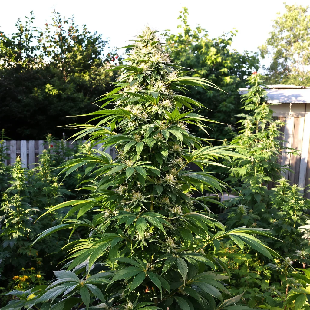 Neptune Kush 10% indica / 90% sativa — flor con tricomas visibles