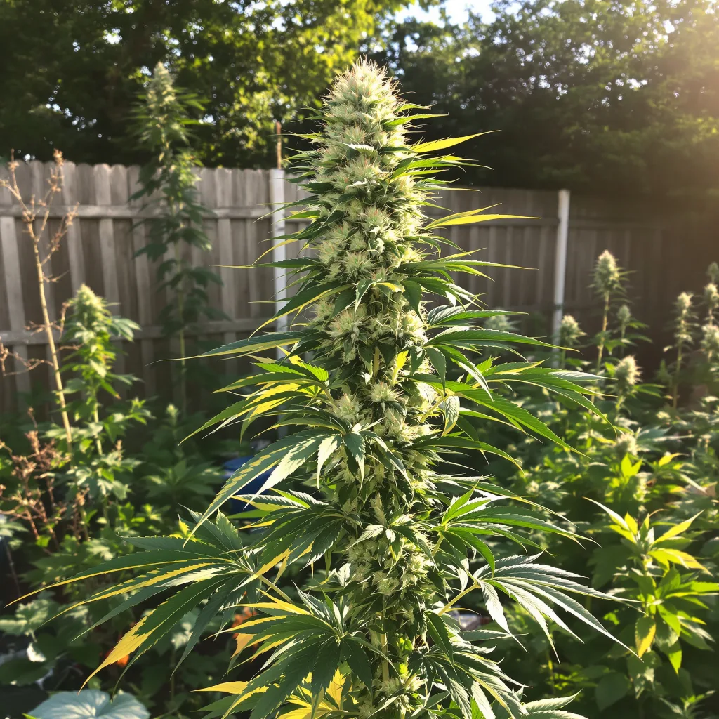 Neptune Kush 10% indica / 90% sativa — flor con tricomas visibles