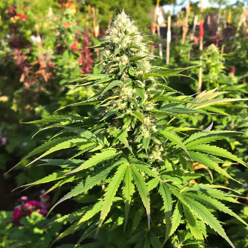Neptune OG 76% indica / 24% sativa — flor con tricomas visibles