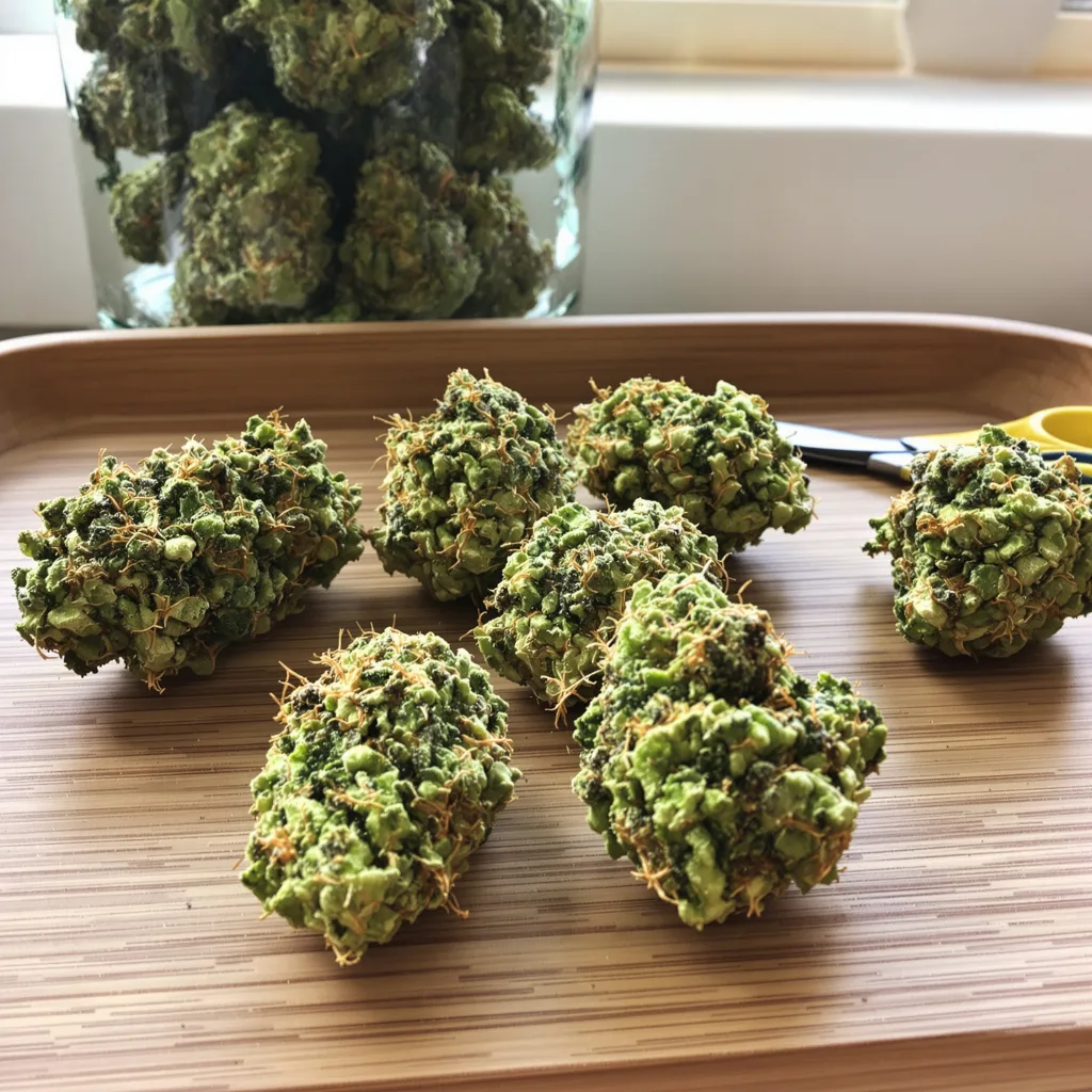 Neville's Haze 20% indica / 80% sativa — flor con tricomas visibles
