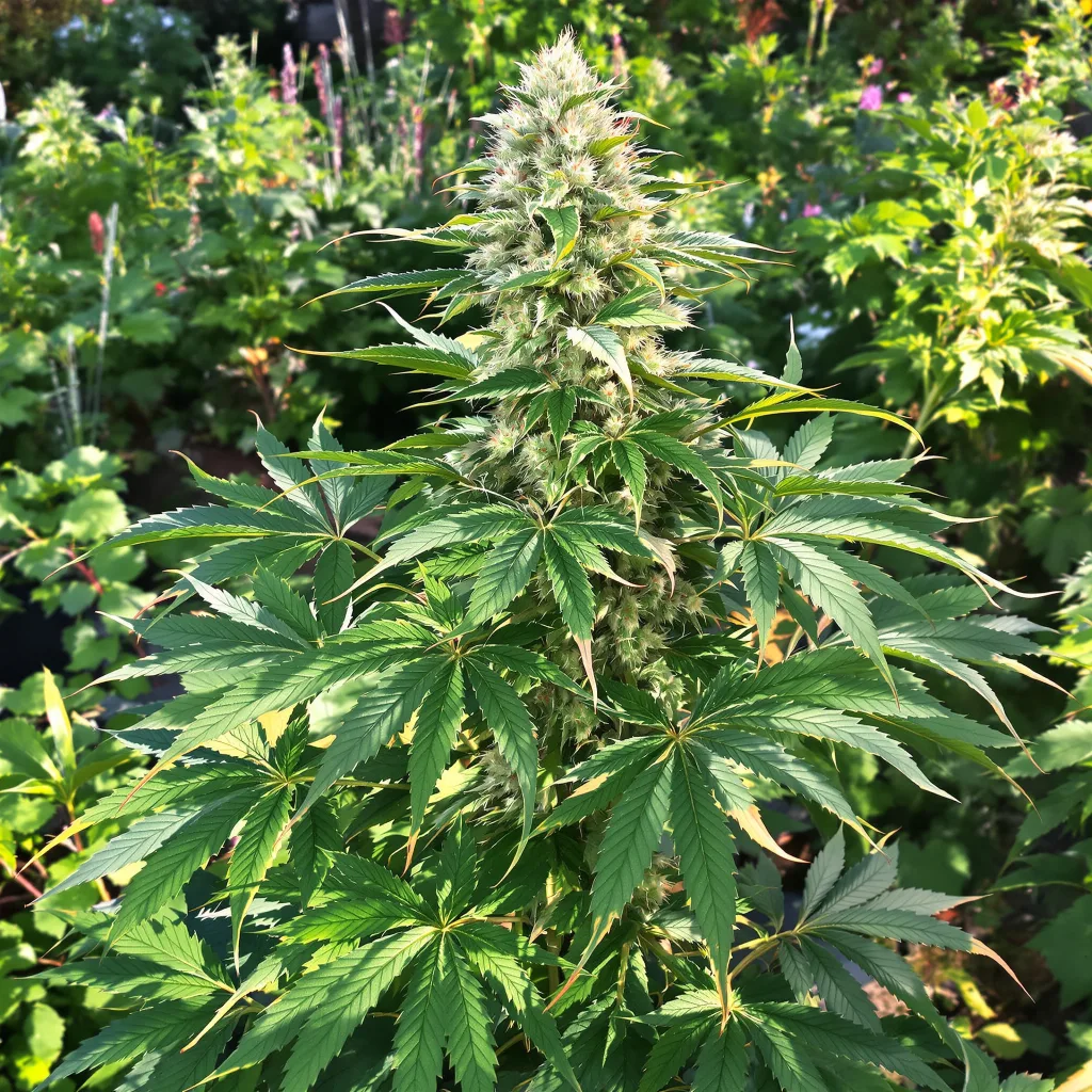 Nicole Kush 67% indica / 33% sativa — flor con tricomas visibles