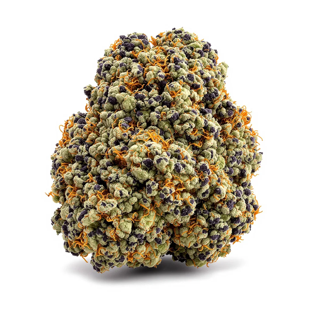 Night Nurse 82% indica / 18% sativa — flor con tricomas visibles