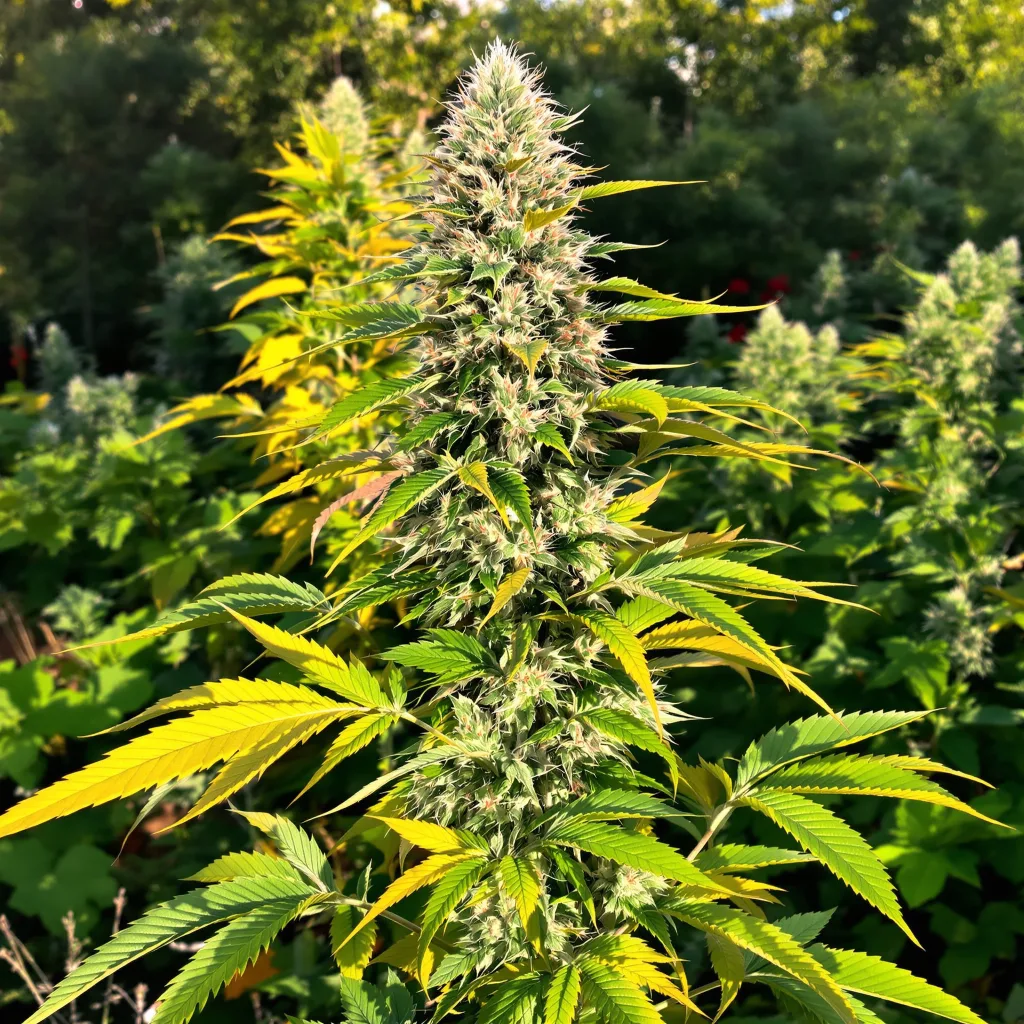 Nordle CBD 54% indica / 46% sativa — flor con tricomas visibles