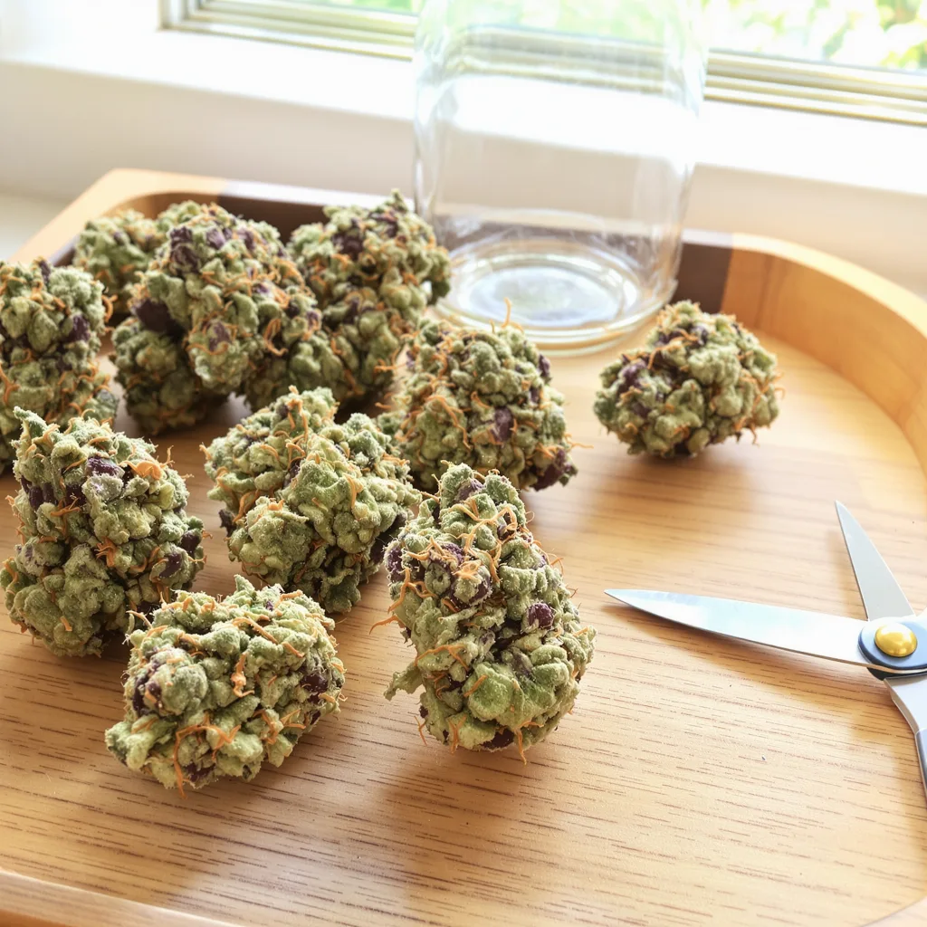 Nordle 60% indica / 40% sativa — flor con tricomas visibles