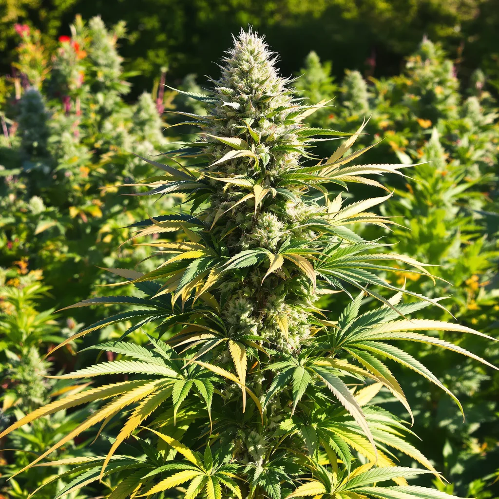 Nordle 60% indica / 40% sativa — flor con tricomas visibles