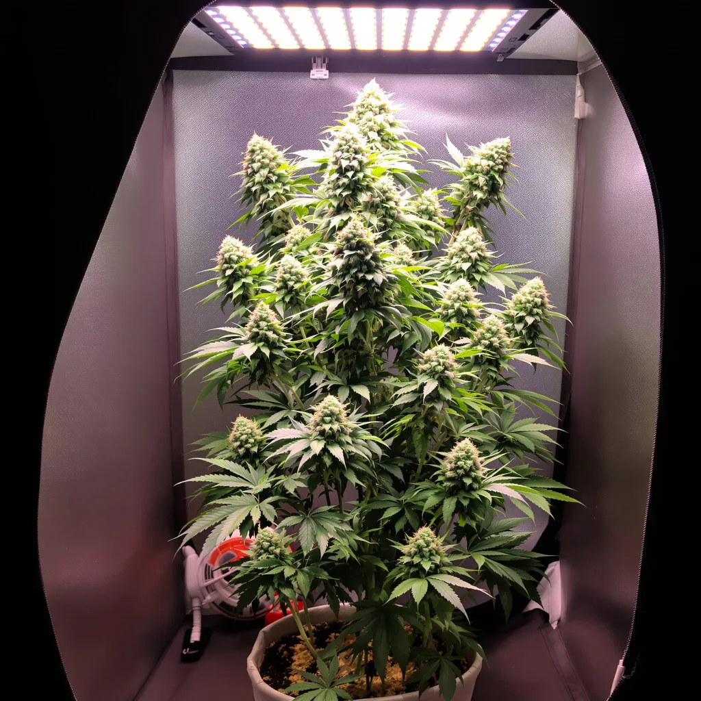 Planta de cannabis Northern Cream en fase de floración — 60-100 cm autofloración