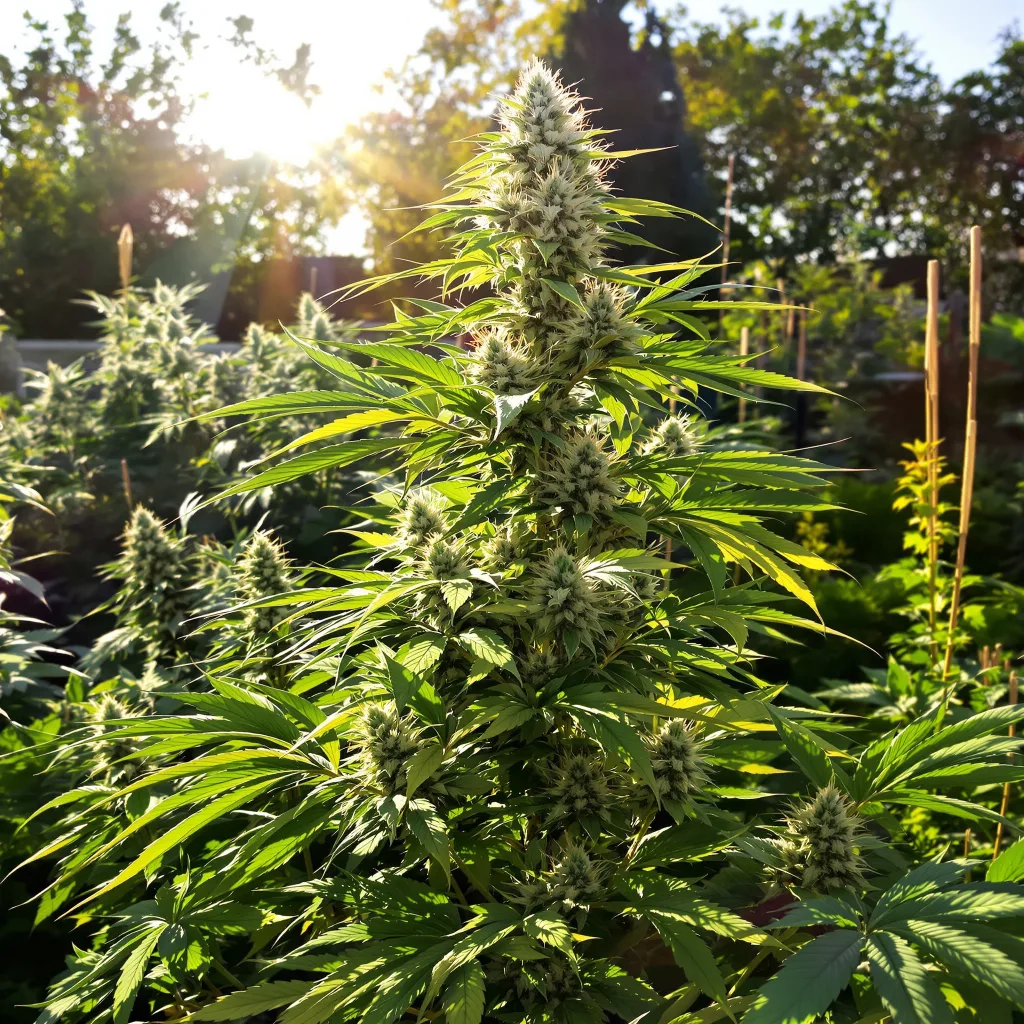 Northern Cream 64% indica / 36% sativa — flor con tricomas visibles