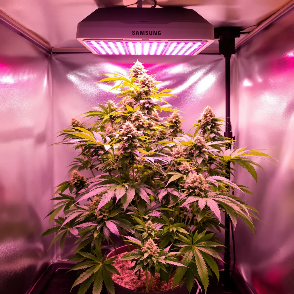 Planta de cannabis Nuken en fase de floración — 60-100 cm autofloración