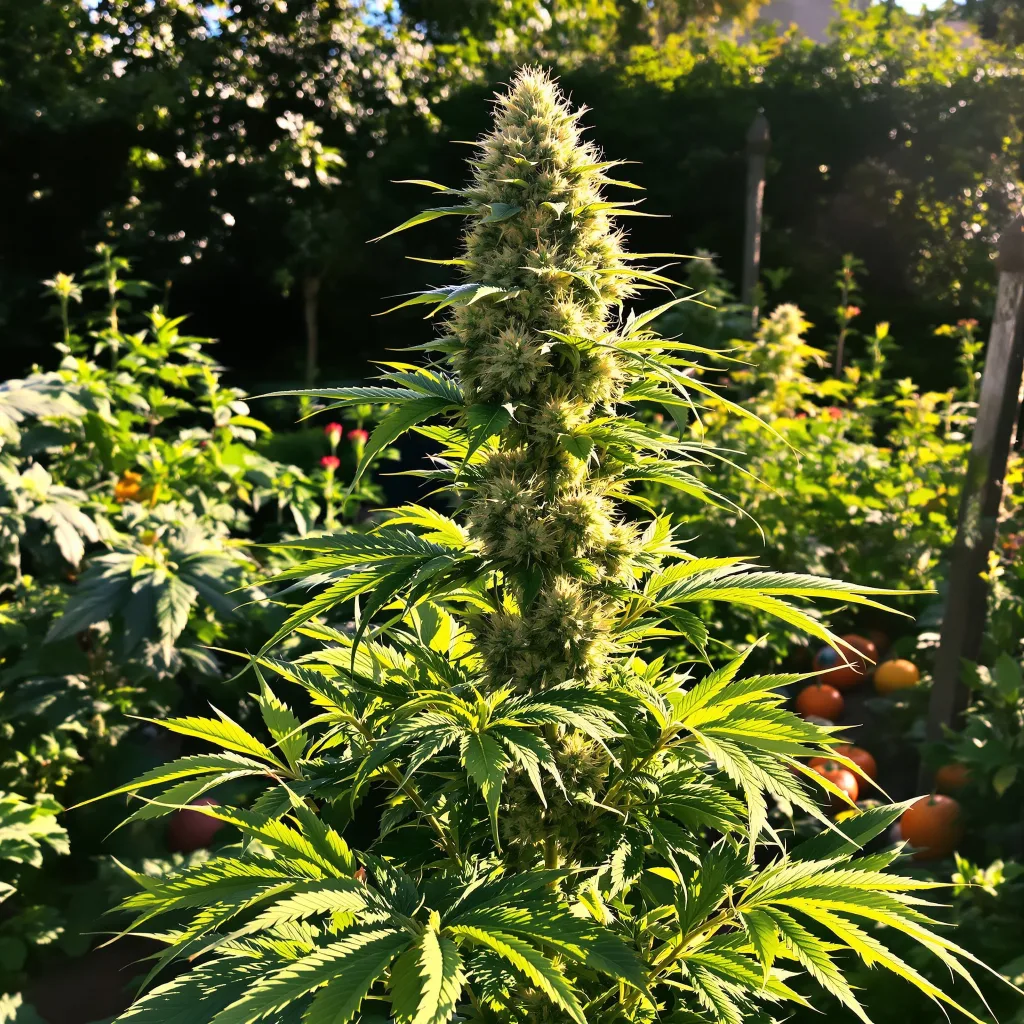 NYC Diesel 40% indica / 60% sativa — flor con tricomas visibles