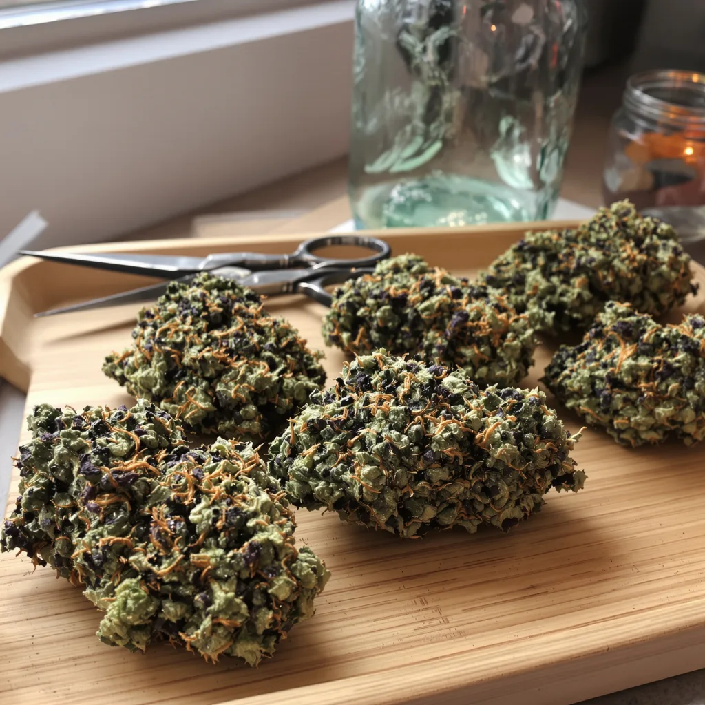 Obama Kush 74% indica / 26% sativa — flor con tricomas visibles