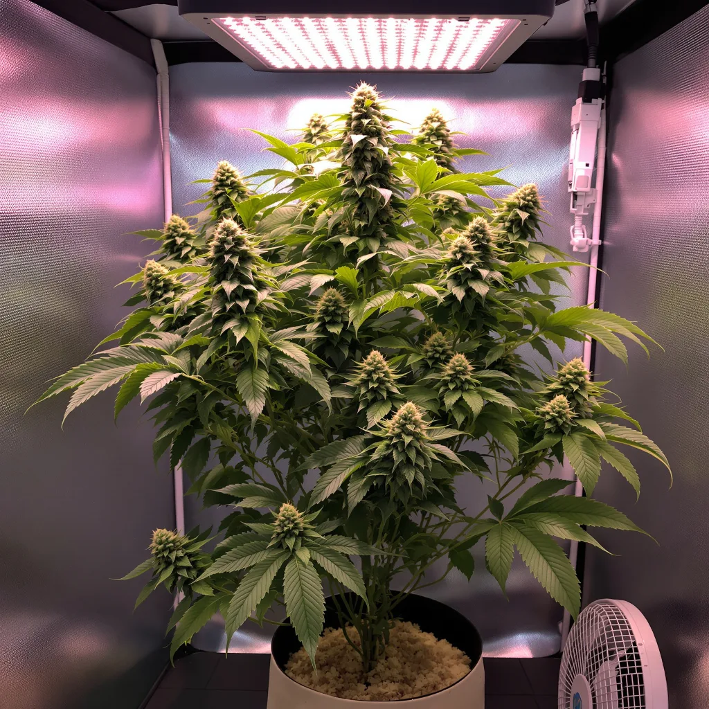 Planta de cannabis Obama Kush en fase de floración — 60-100 cm autofloración