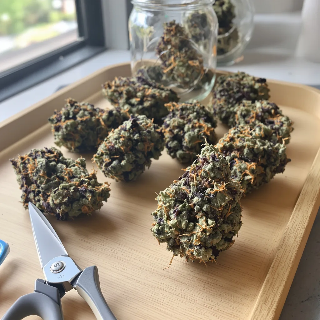 Obama Kush 74% indica / 26% sativa — flor con tricomas visibles