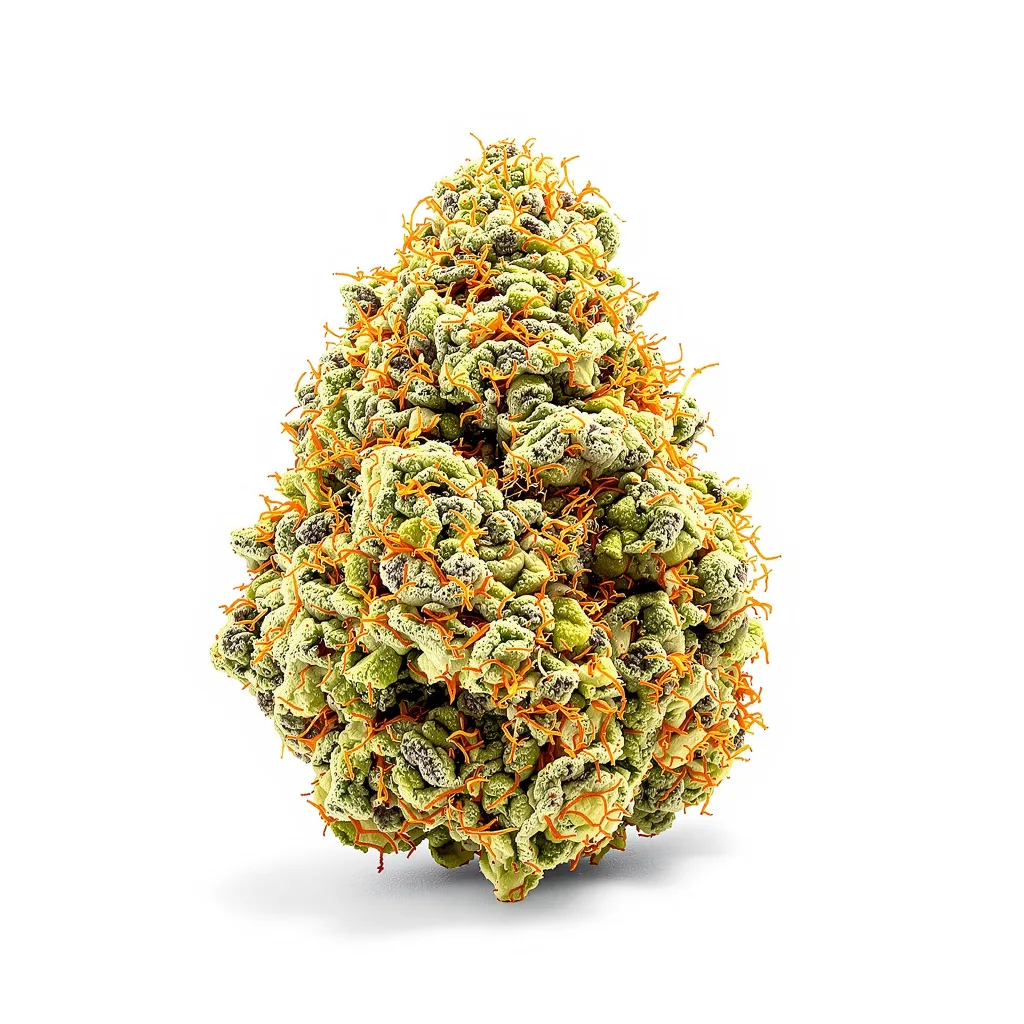OCAs Cloud 9 16% indica / 84% sativa — flor con tricomas visibles