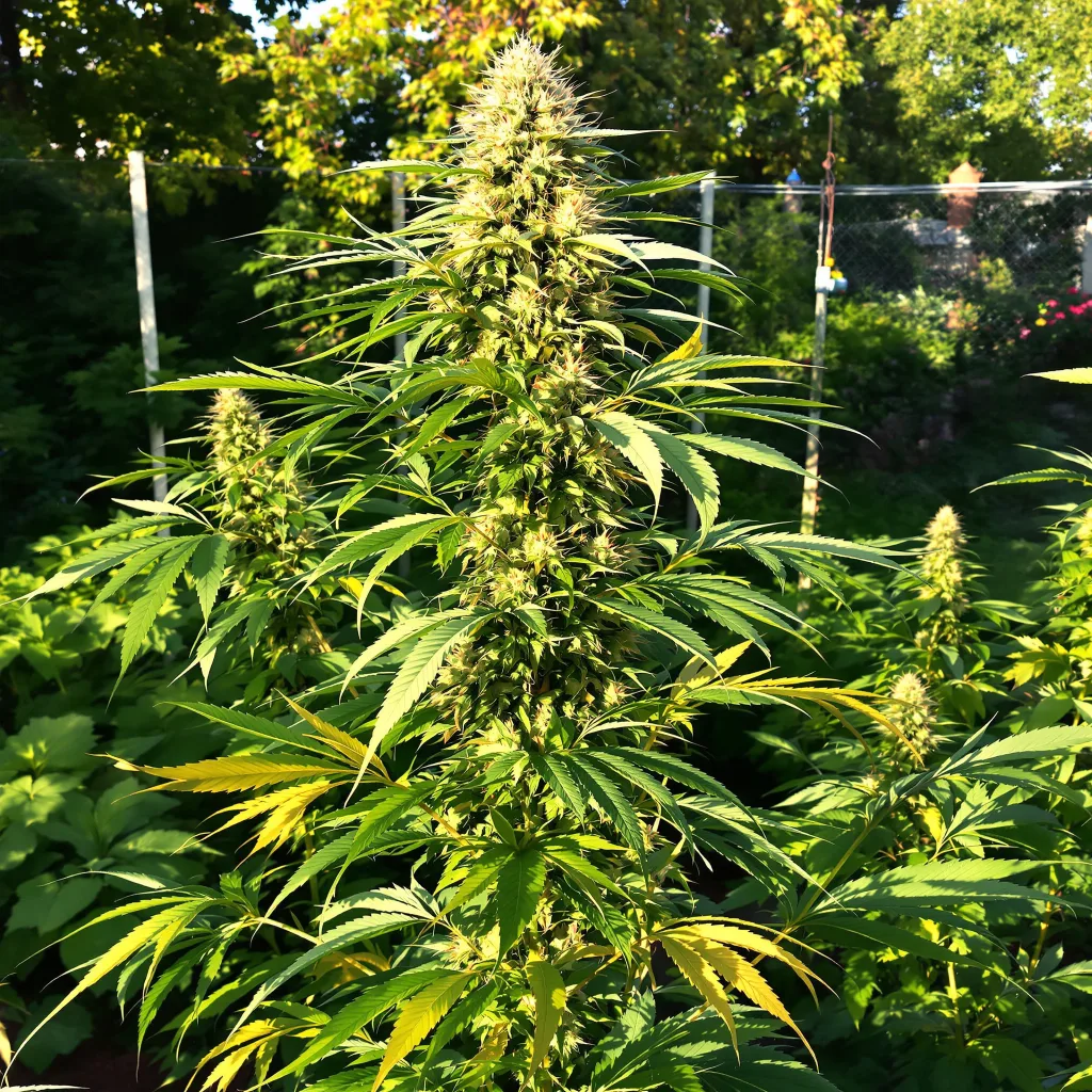 OG #18 22% indica / 78% sativa — flor con tricomas visibles