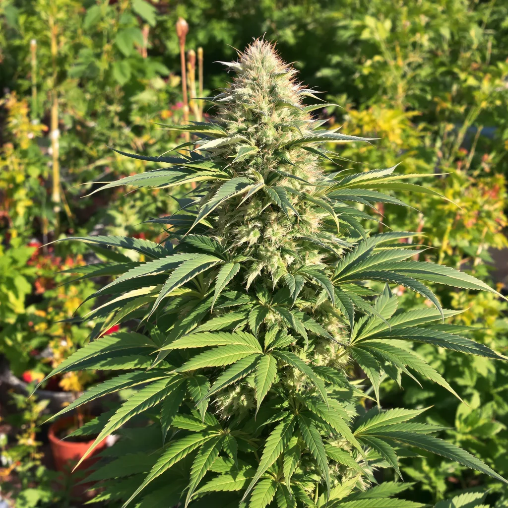 OG Cheese 75% indica / 25% sativa — flor con tricomas visibles
