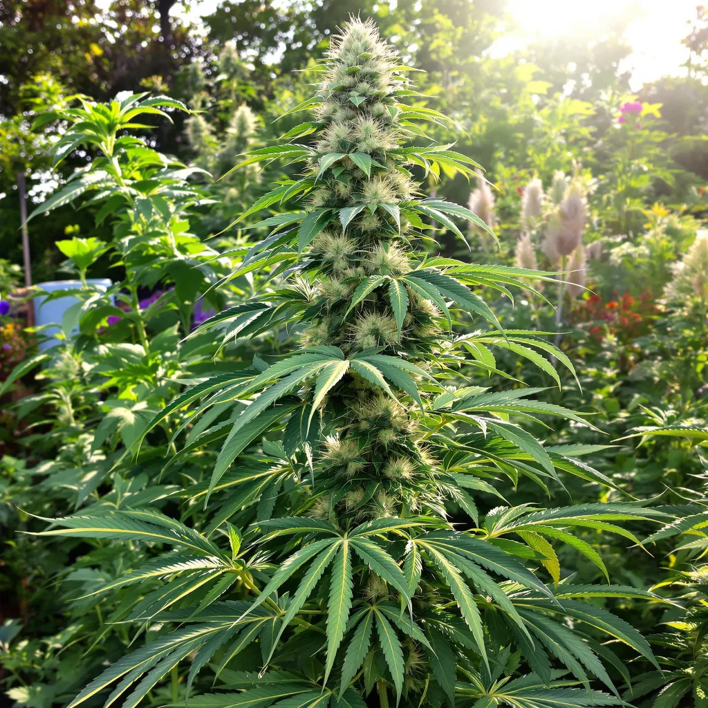 OG Chem 30% indica / 70% sativa — flor con tricomas visibles