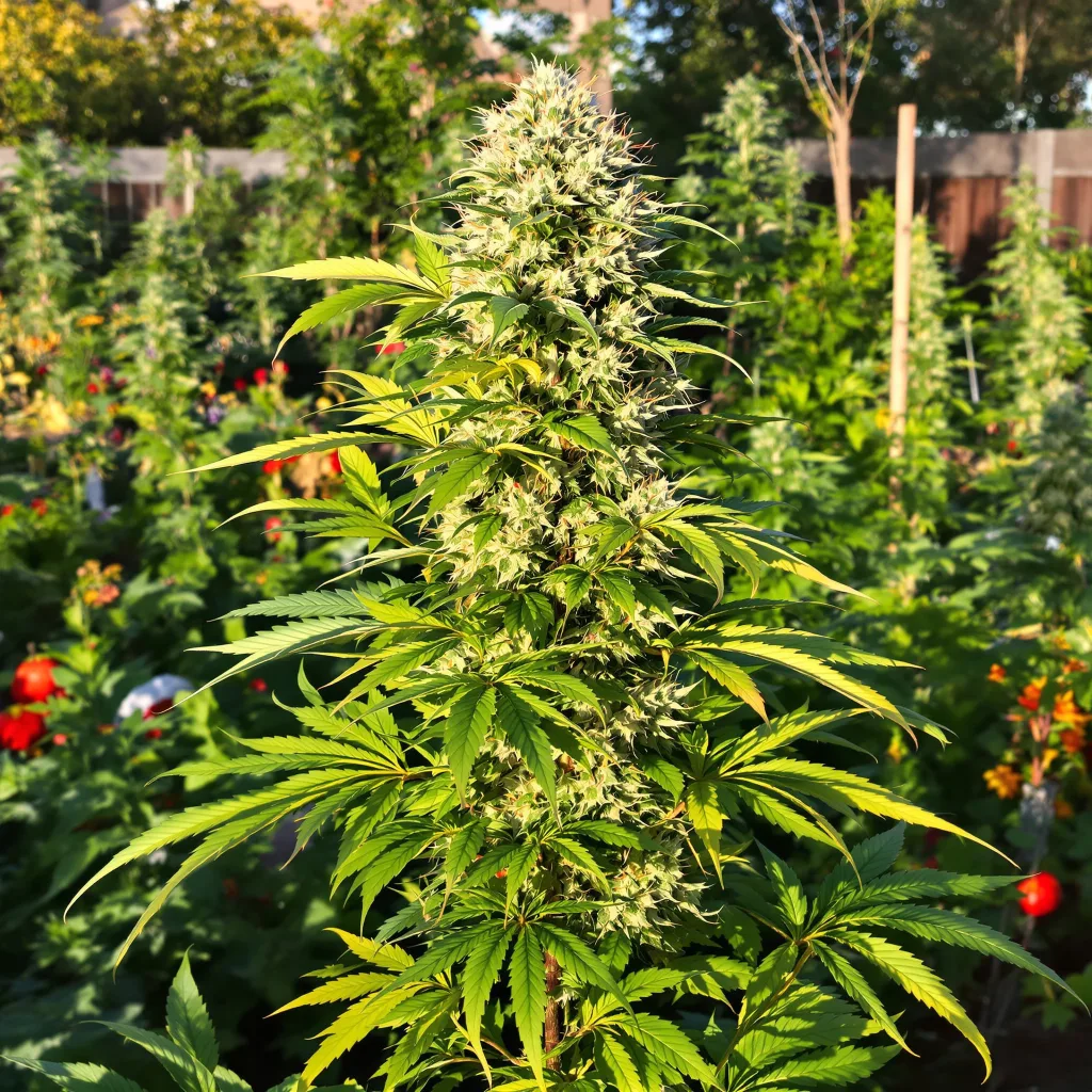 OG Diesel Kush 35% indica / 65% sativa — flor con tricomas visibles