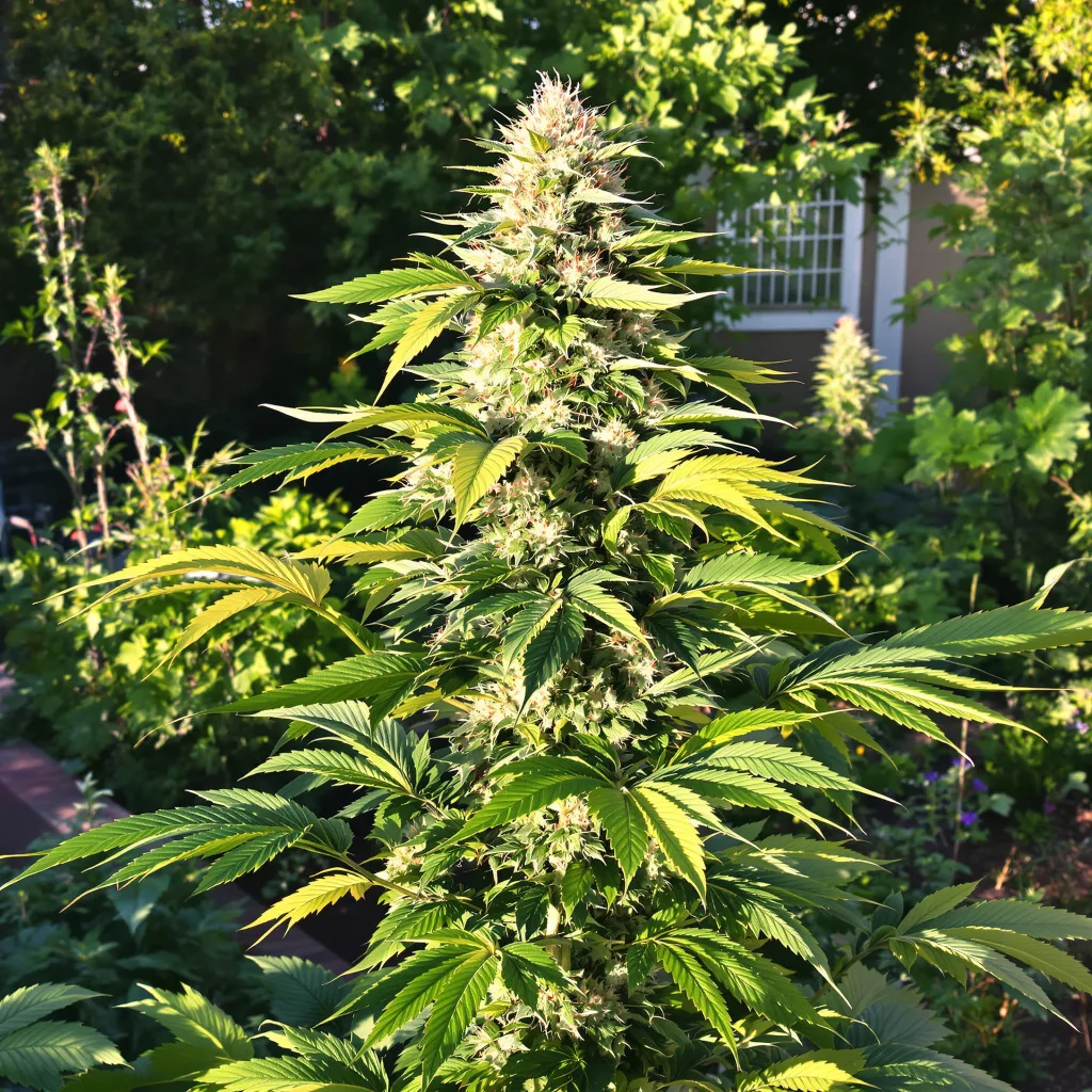 OG Diesel Kush 35% indica / 65% sativa — flor con tricomas visibles