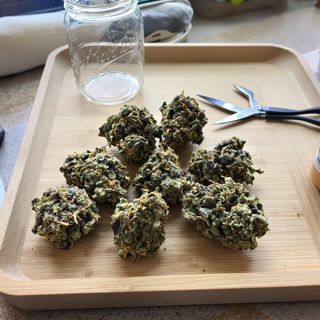 OG LA Affie 89% indica / 11% sativa — flor con tricomas visibles