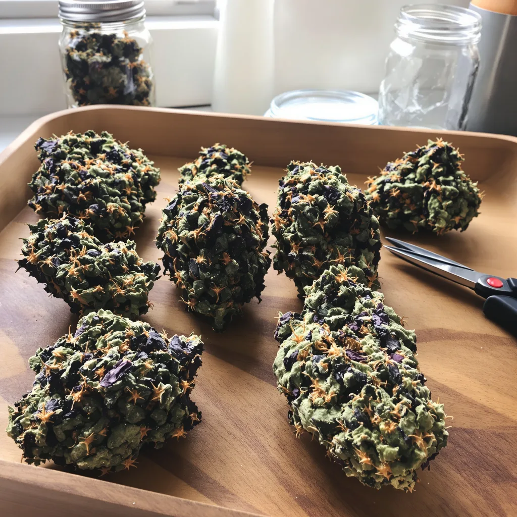 Ogre Berry 65% indica / 35% sativa — flor con tricomas visibles