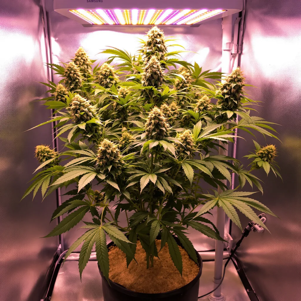 Planta de cannabis Ogre Berry en fase de floración — 60-100 cm autofloración