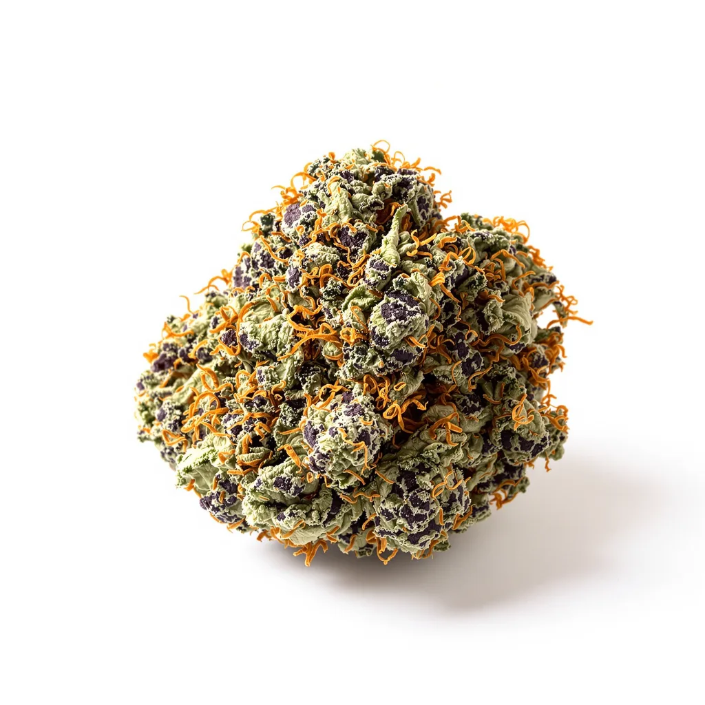 Ogre Berry 65% indica / 35% sativa — flor con tricomas visibles