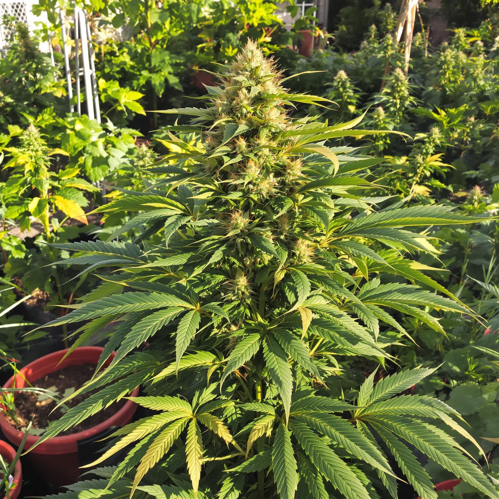 Ogre Berry 65% indica / 35% sativa — flor con tricomas visibles